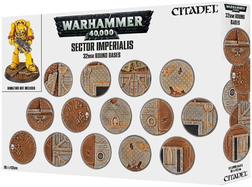 Warhammer 40K: 32-миллиметровые круглые основания Sector Imperialis
